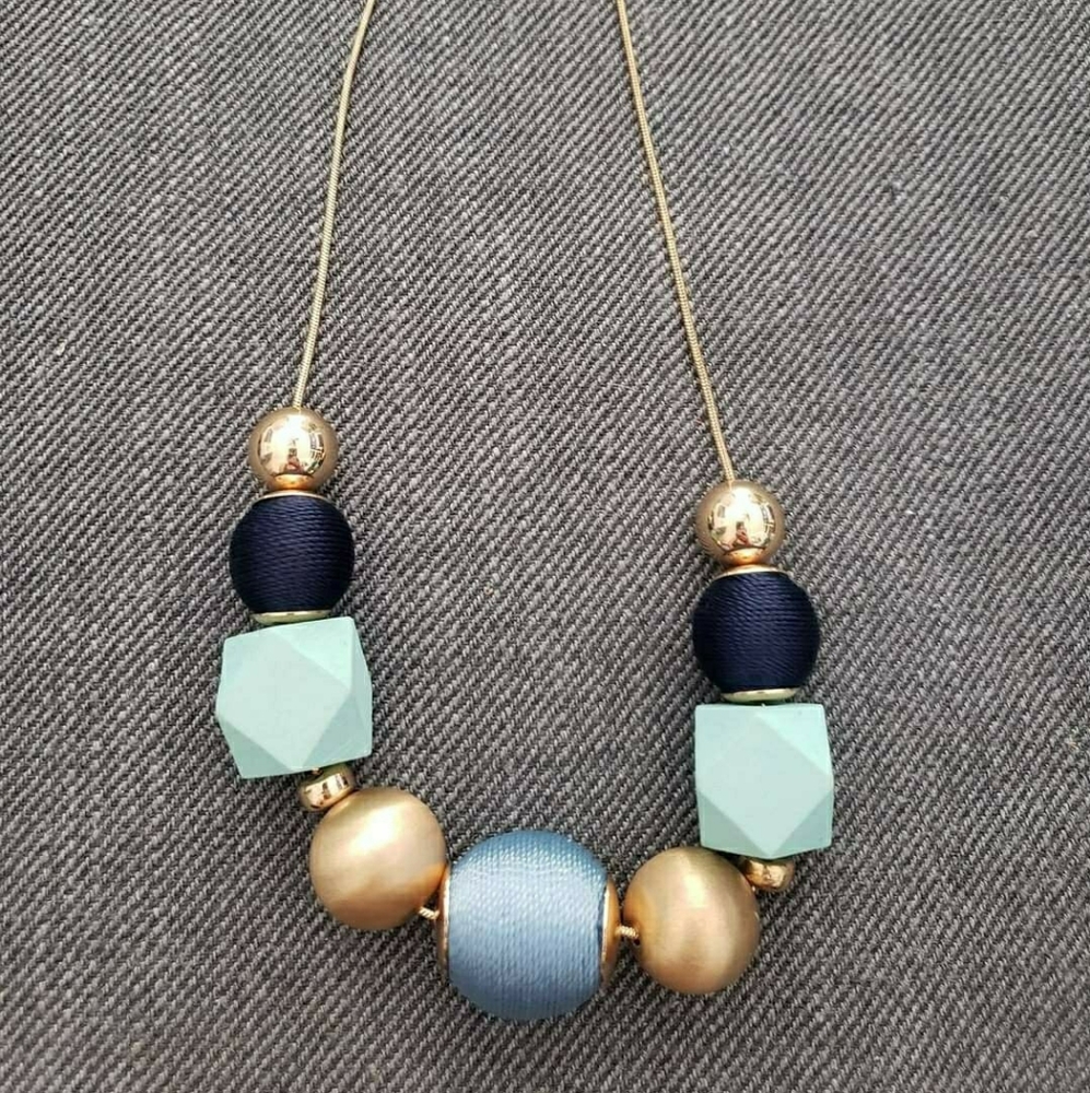 Blue and gold necklace